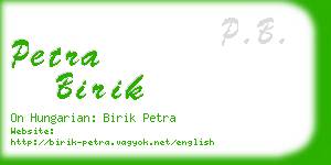 petra birik business card